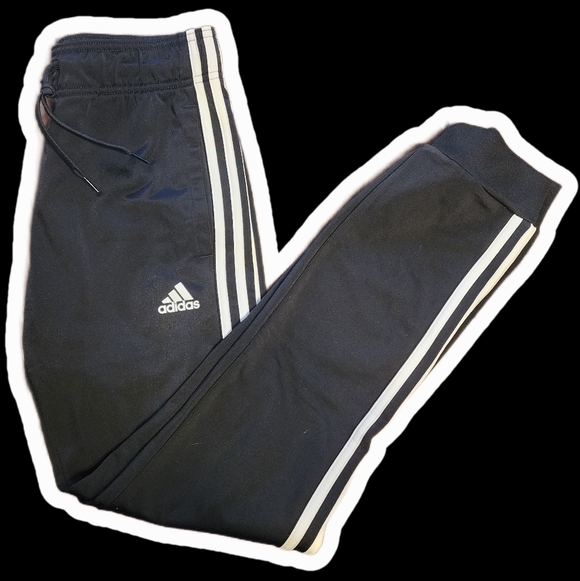 adidas Pants - Adidas Black Track Pants with White Stripes